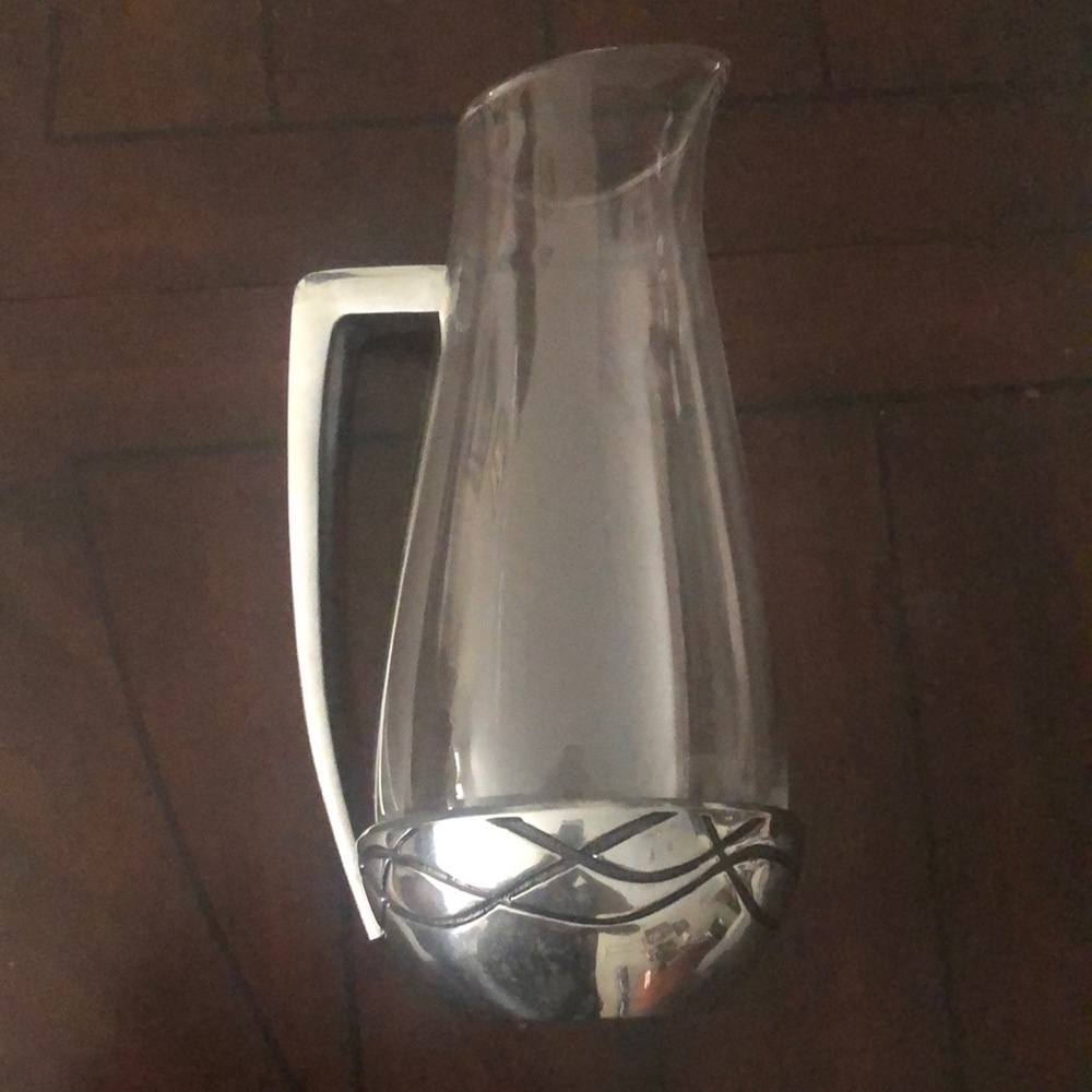 Elegant Silver and Clear Glass Pitcher LENOX